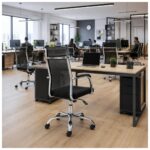 Cadeira de Escritório Cadeira para Escritório Ergonômica com Encosto Telado e Apoio Cervical
