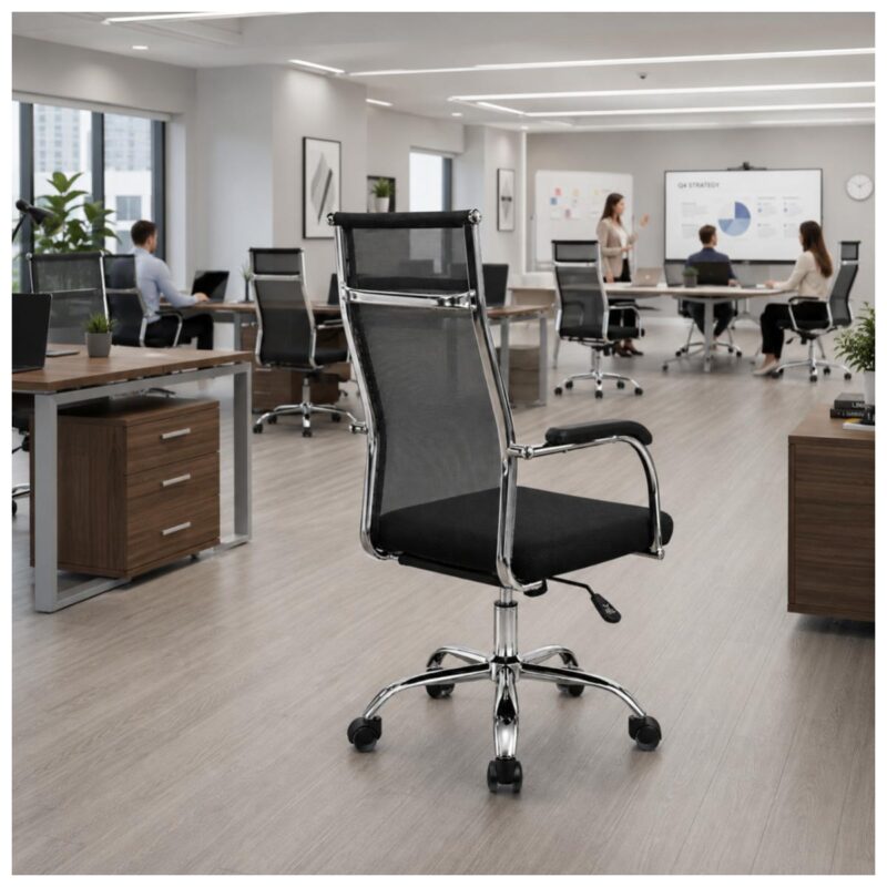 Cadeira de Escritório Cadeira para Escritório Ergonômica com Encosto Telado e Apoio Cervical