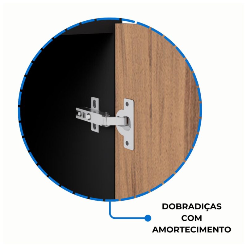 Móveis para Escritório Armário Alto Credenza com Nicho - 1,61x1,20x0,45m NOGAL SEVILHA/PRETO - 21415 Móveis para Escritório Armário Alto Credenza com Nicho - 1,61x1,20x0,45m NOGAL SEVILHA/PRETO - 21415