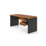 Móveis para Escritório Mesa de Escritório Executiva Reta com Gavetas – 1,20m x 0,60cm (Tampo 40mm) – Nogal Sevilha / 21471