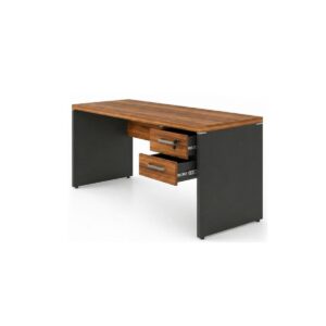 Mesa de Escritório Executiva Reta com Gavetas – 1,20m x 0,60cm (Tampo 40mm) – Nogal Sevilha / 21471