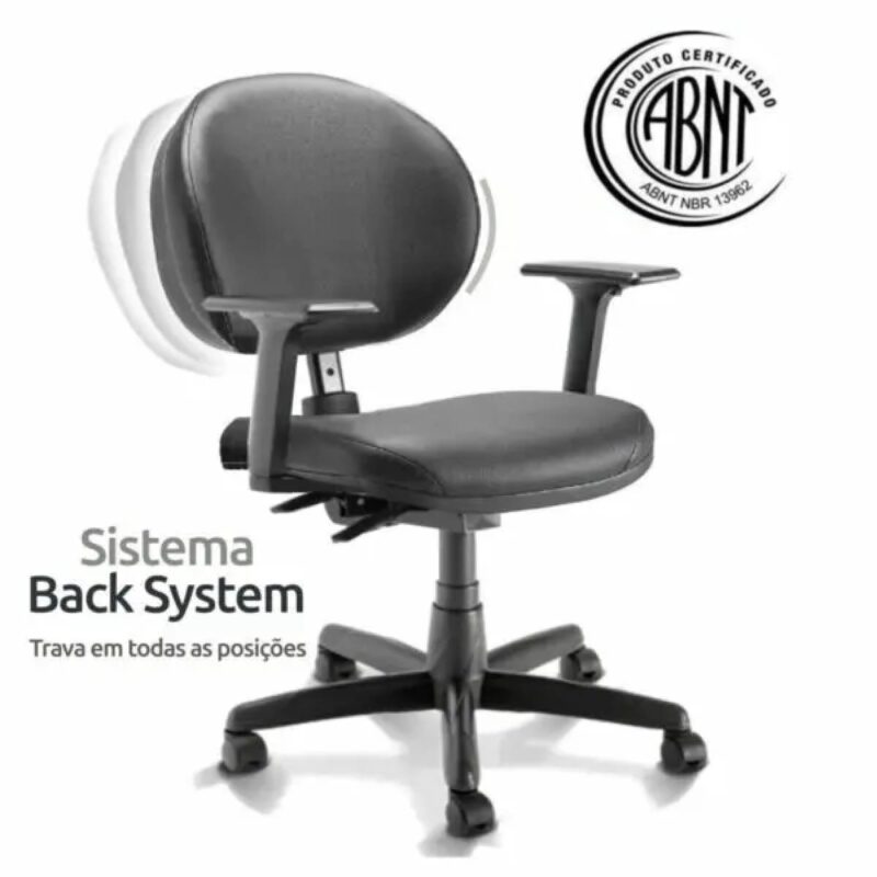 Cadeira Executiva PLUS LISA BACK SYSTEM c/ Braços Reguláveis - COR PRETO 32968