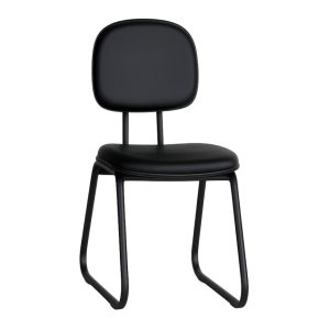 Cadeira Secretária Trapézio - Corino Preto - 31103