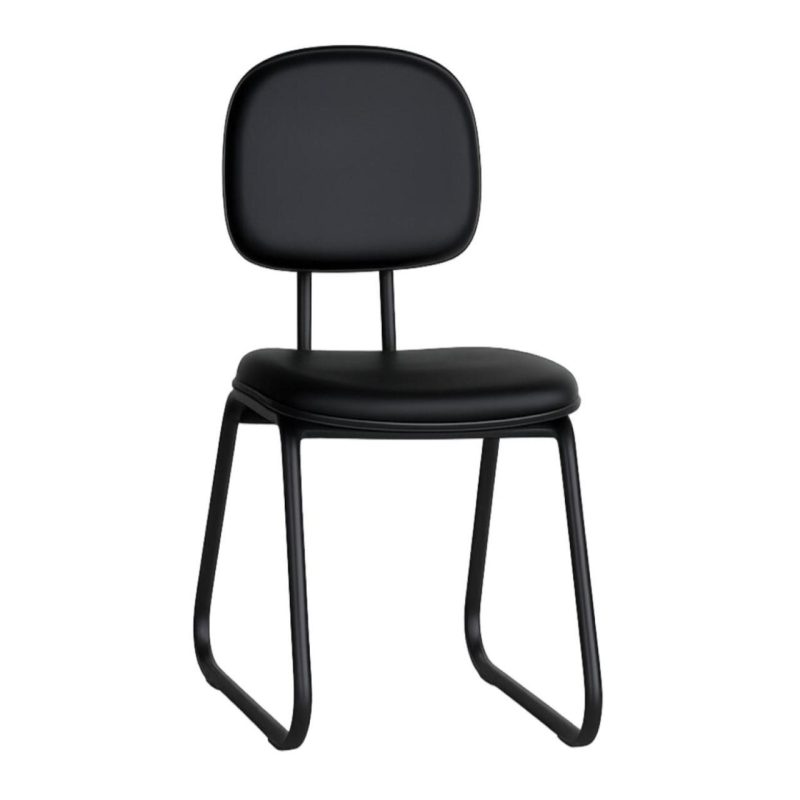 base 3 Cadeira Secretária Trapézio - Corino Preto - 31103