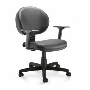 Cadeira de Escritório Executiva PLUS LISA c/ Braços Reguláveis - Corino Cor Preto - PLAXMETAL - 32970