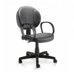 Cadeira Escritório Cadeira Executiva PLUS COSTURADA c/ Braço Corsa - CORINO - COR PRETO - PLAXMETAL - 32978