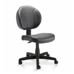 Cadeira Escritório Cadeira Executiva PLUS COSTURADA s/ Braços - CORINO - COR PRETO - PLAXMETAL - 32979