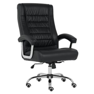 Poltrona Presidente LUXO c/ mola Ensacada - Couríssimo Preto 30016