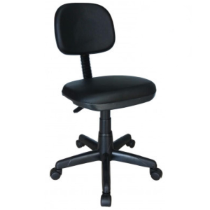 Cadeira Secretária Giratória sem Braços - Corino Preto - PLAXMETAL - 42003