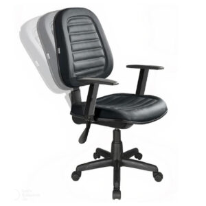 Cadeira Diretorzinha Back System Costurado C/ Braços Reguláveis - Cor Preto - Pollo Móveis - 32996