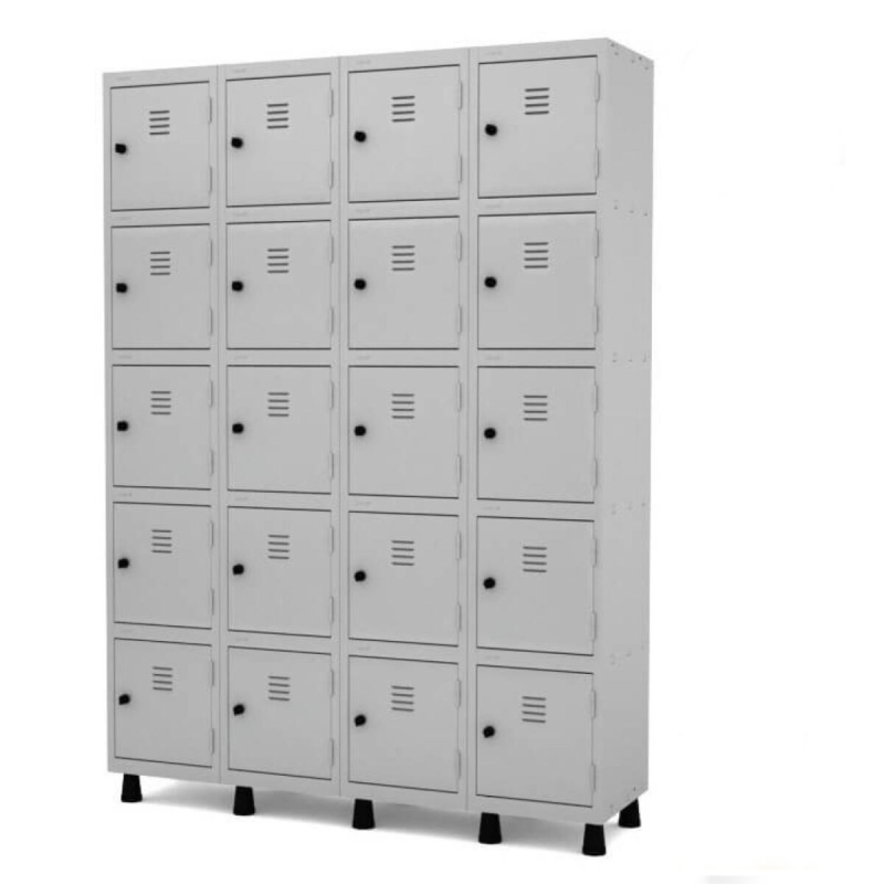 Roupeiro de Aço com 20 Portas Pequenas - 1,93x1,70x0,40m - CZ/CZ - PANDIN - 10009 Roupeiro de Aço com 20 Portas Pequenas - 1,93x1,70x0,40m - CZ/CZ - PANDIN - 10009
