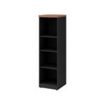Móveis para Escritório Armário Multiuso com Prateleiras - Preto e Amadeirado - 161x40x45cm Nogal Sevilha / Preto 21432