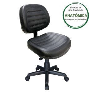 Cadeira Executiva COSTURADA Giratória sem Braços - Cor Preta - MARTIFLEX - 31002