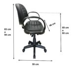 Cadeira Executiva COSTURADA Giratória com Braço CORSA - Pollo Móveis - Cor Preta - 31004