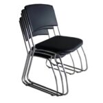 Cadeira Interlocutor Level Cromada - Cor Preto - (EMPILHÁVEL) 32995