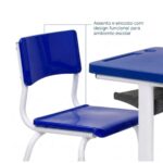Conjunto Escolar Azul com Mesa e Cadeira 06 a 10 Anos