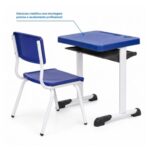 Conjunto Escolar Azul com Mesa e Cadeira 06 a 10 Anos