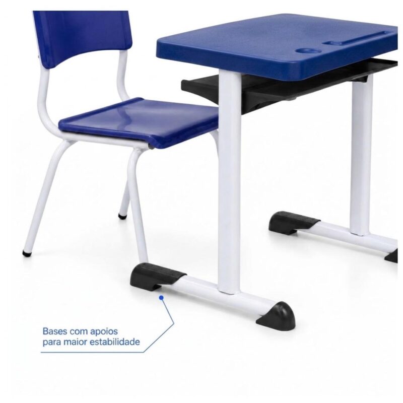 Conjunto Escolar Azul com Mesa e Cadeira 06 a 10 Anos