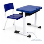 Conjunto Escolar Azul com Mesa e Cadeira 06 a 10 Anos