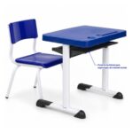Conjunto Escolar Azul com Mesa e Cadeira 06 a 10 Anos