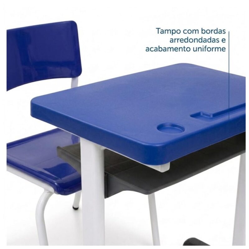 Conjunto Escolar Azul com Mesa e Cadeira 06 a 10 Anos
