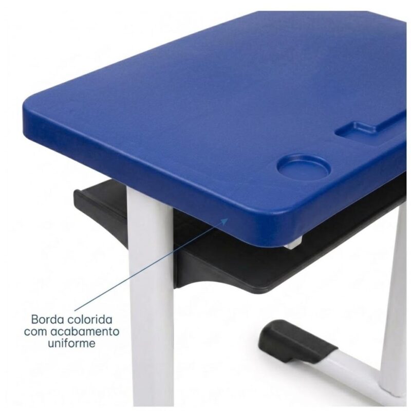 Conjunto Escolar Azul com Mesa e Cadeira 06 a 10 Anos