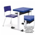 Conjunto Escolar Azul com Mesa e Cadeira 06 a 10 Anos