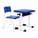 Conjunto Escolar Azul com Mesa e Cadeira 06 a 10 Anos