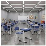 Conjunto Escolar Azul com Mesa e Cadeira 03 a 06 Anos