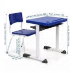 Conjunto Escolar Azul com Mesa e Cadeira 06 a 10 Anos