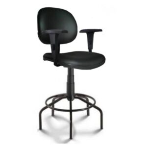Cadeira Caixa EXECUTIVA LISA com Braços Reguláveis - (Aranha MARTIFLEX) - Cor Preta - 35003