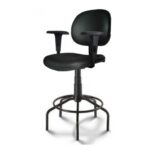 Cadeira Caixa EXECUTIVA LISA com Braços Reguláveis - (Aranha Pollo Móveis) - Cor Preta - 35003