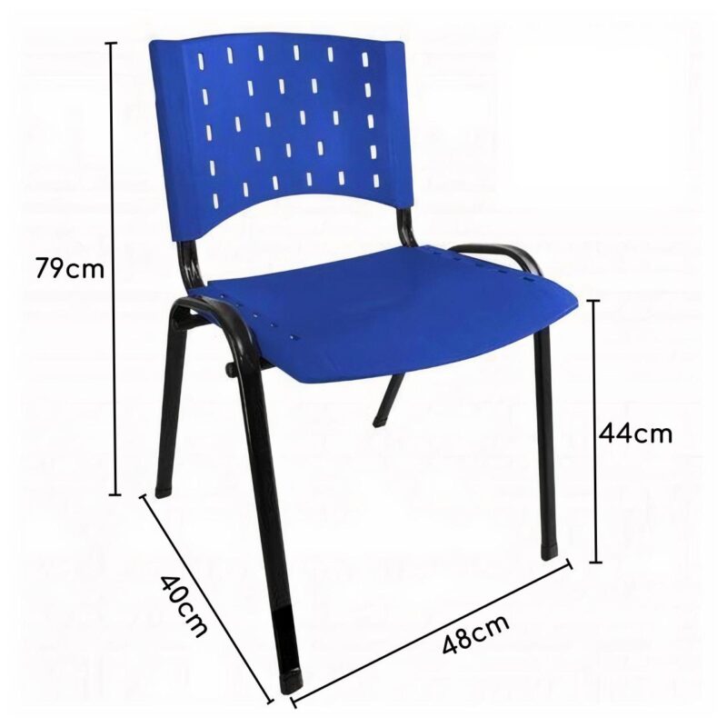 Kit 05 Cadeiras Plásticas 04 pés - COR AZUL - 24002