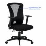 Cadeira de Escritório Cadeira Ergonômica para Escritório NR17 com Tela Mesh e Relax — Preta