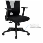 Cadeira de Escritório Cadeira Ergonômica para Escritório NR17 com Tela Mesh e Relax — Preta