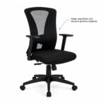 Cadeira de Escritório Cadeira Ergonômica para Escritório NR17 com Tela Mesh e Relax — Preta