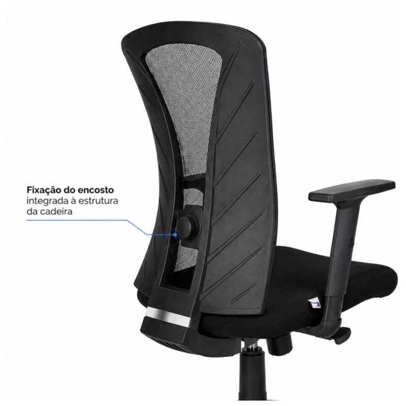 Cadeira de Escritório Cadeira Ergonômica para Escritório NR17 com Tela Mesh e Relax — Preta