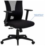 Cadeira de Escritório Cadeira Ergonômica para Escritório NR17 com Tela Mesh e Relax — Preta