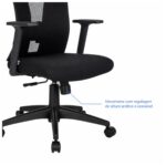 Cadeira de Escritório Cadeira Ergonômica para Escritório NR17 com Tela Mesh e Relax — Preta