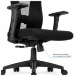 Cadeira de Escritório Cadeira Ergonômica para Escritório NR17 com Tela Mesh e Relax — Preta