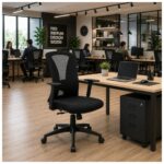 Cadeira de Escritório Cadeira Ergonômica para Escritório NR17 com Tela Mesh e Relax — Preta