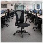 Cadeira de Escritório Cadeira Ergonômica para Escritório NR17 com Tela Mesh e Relax — Preta