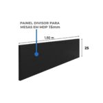 Móveis para Escritório Estação de Trabalho Dupla 1,50m Mesa de Escritório Tampo 40mm com Divisória - 63087