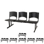 Kit Móveis Kit 07 longarinas PLÁSTICAS 03 Lugares - Cor PRETO - REALPLAST - 23005 Kit Móveis Kit 07 longarinas PLÁSTICAS 03 Lugares - Cor PRETO - REALPLAST - 23005