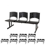 Kit Móveis Kit 09 longarinas PLÁSTICAS 03 Lugares - Cor PRETO - REALPLAST - 23007 Kit Móveis Kit 09 longarinas PLÁSTICAS 03 Lugares - Cor PRETO - REALPLAST - 23007