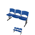 Kit Móveis Kit 02 longarinas PLÁSTICAS 03 Lugares - COR AZUL - REALPLAST - 23009 Kit Móveis Kit 02 longarinas PLÁSTICAS 03 Lugares - COR AZUL - REALPLAST - 23009