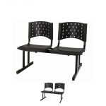 Kit Móveis Kit 02 Cadeiras Longarinas PLÁSTICAS 02 Lugares - Cor PRETA - REALPLAST - 23018 Kit Móveis Kit 02 Cadeiras Longarinas PLÁSTICAS 02 Lugares - Cor PRETA - REALPLAST - 23018