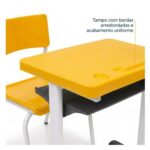 Conjunto Escolar Amarelo com Mesa e Cadeira 03 a 06 Anos