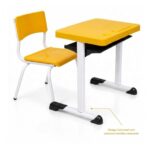 Conjunto Escolar Amarelo com Mesa e Cadeira 03 a 06 Anos