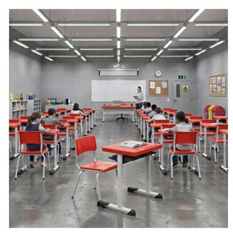 Conjunto Escolar Vermelho com Mesa e Cadeira 03 a 06 Anos